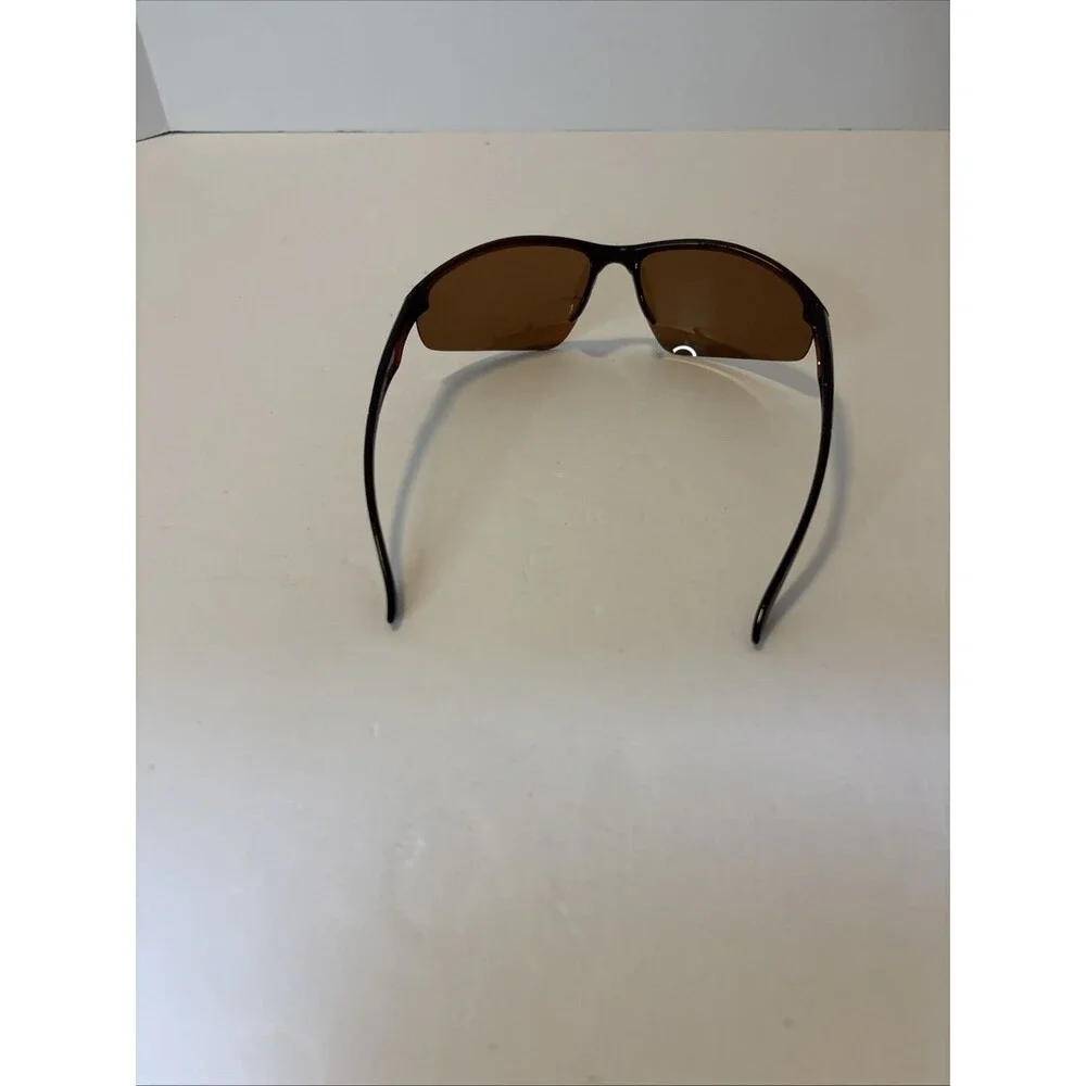 YUM Pradco Brown UV Tinted Lens Sport Wraparound Semi Rimless Men’s Sunglasses